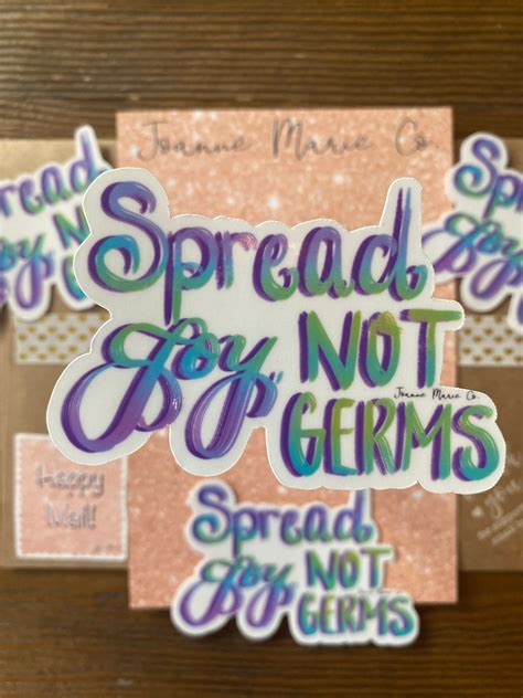 spread joy  germs sticker etsy