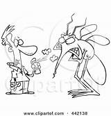 Bug Cartoon Spraying Man Big Repellent Outline Toonaday Illustration Royalty Rf Clip sketch template