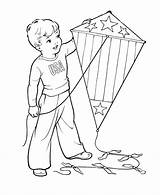Kite Kites Coloring Pages Flying Printable Kids Drawing July 4th Color Sheets Fly Print Boy Children Teamwork Clipart Line Colouring sketch template
