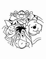 Pooh Winnie Coloring Pages Characters Printable sketch template