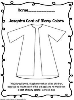 joseph coat   colors craft  miz riz elementary resources