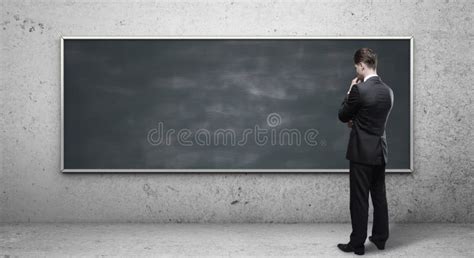 man   blackboard stock photo image  creativity