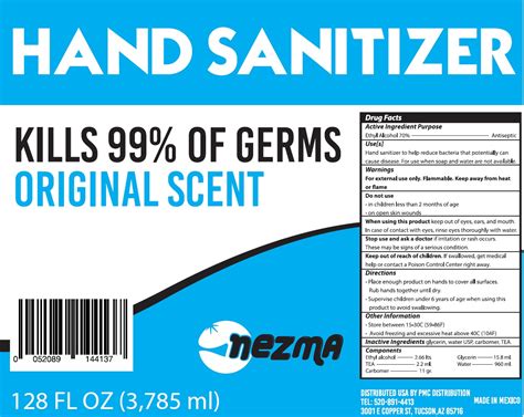 ndc   nezma hand sanitizer images packaging labeling appearance