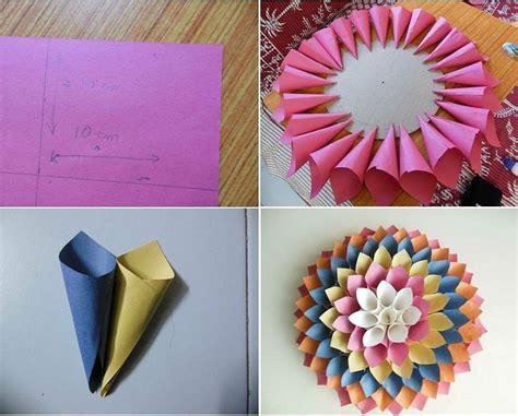 membuat hiasan dinding berbentuk bunga  kertas bunga kertas