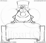 Parchment Chubby Magician Blank Banner Over Clipart Cartoon Cory Thoman Outlined Coloring Vector 2021 sketch template