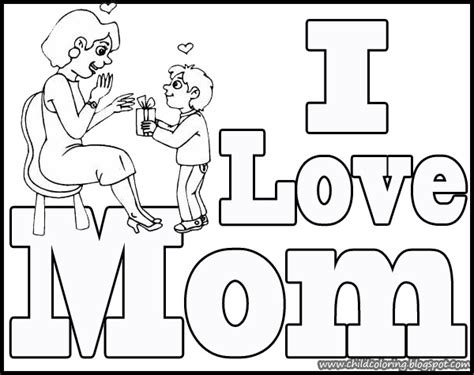 love mom coloring page