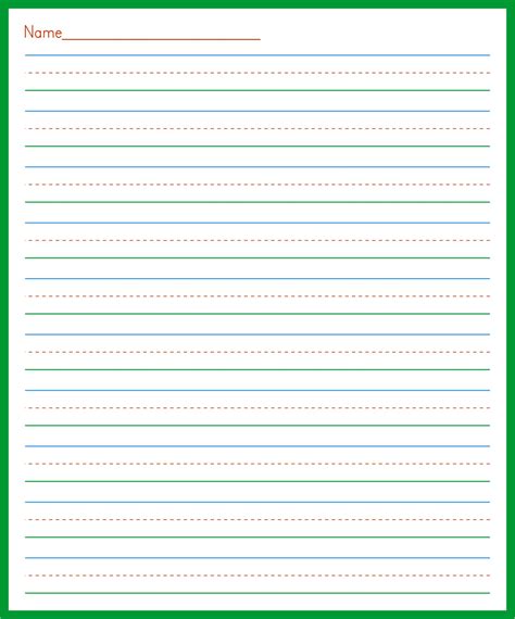 printable lined writing paper template