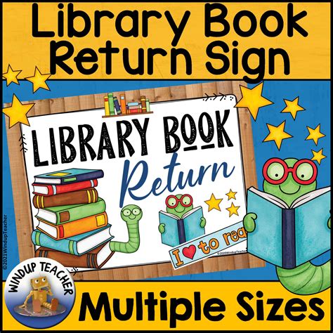 return library books sign literary hoots encouraging book returns