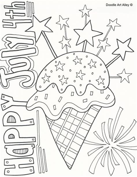 printable   july fireworks coloring page coloring pages