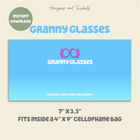 Bluey Party Favor Granny Glasses Digital Download Bluey Etsy