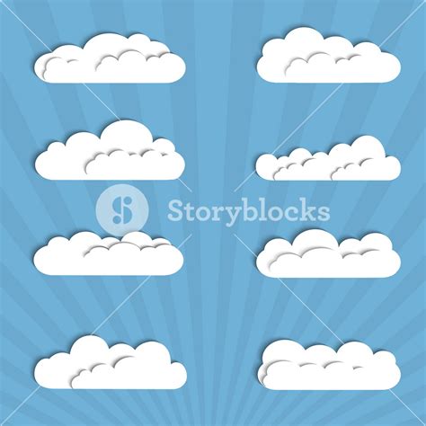 collection  paper clouds royalty  stock image storyblocks
