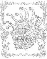 Coloring Dragons Dungeons Monsters Book Realms Heroes Pages Dnd Review Head Drawing Getdrawings sketch template