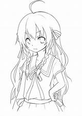 Anime Coloring Pages Girl Printable sketch template