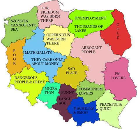 stereotypical map of poland europe