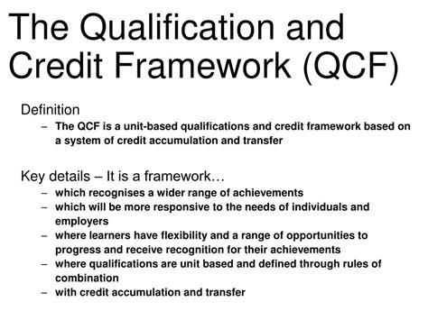 qualification  credit framework qcf powerpoint