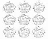 Coloring Pages Cupcake Printable Cupcakes Warhol Book Info sketch template