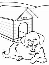 Dog Coloring Kennel House Pages Color Getcolorings sketch template