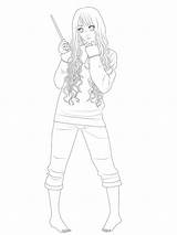 Luna Lovegood Lineart Deviantart Pages Coloring Template Drawing sketch template