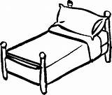 Bed Coloring Printable Drawing Pages Objects sketch template