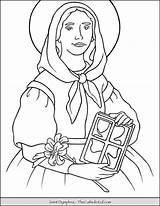 Dymphna Saint Coloring Thecatholickid sketch template