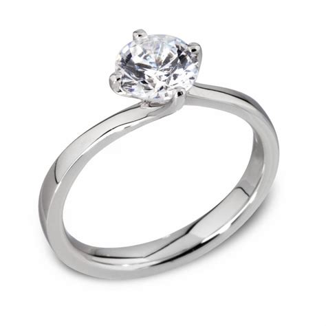 platinum twisted setting diamond engagement ring
