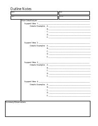 essay outline notes template  printable  templateroller