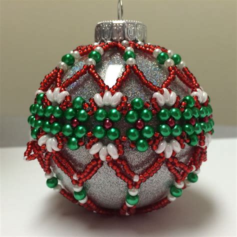 beaded ornament cover   beaded christmas decorations beaded