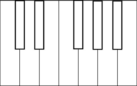 blank piano keyboard template clipart