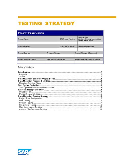 test strategy template usability information technology
