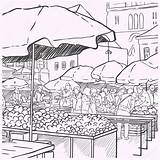 Market Farmers Vegetables Illustration Stock Coloring Pages Vector Depositphotos Sketch Farm Template Organic Printables Vectors Illustrations Cartoon Vintage Royalty sketch template