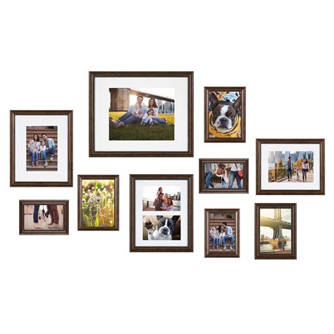 kate and laurel traditional wall picture frame set set of 10 varying