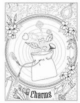 Grimoire Coloring Pages Book Shadows Wicca Spells Coloriage Adult Witch Colouring Wiccan Magic Pagan Livres Books Witchy Sheets Witches Des sketch template