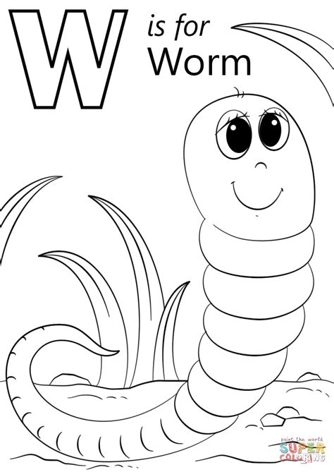worm coloring page  printable coloring pages