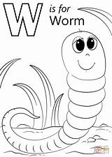 Worm Coloring Pages Printable Worksheets Preschool Color Clipart Letter Worksheet Crafts Alphabet Kids Cartoon Super Template Animal Diary Printables Work sketch template