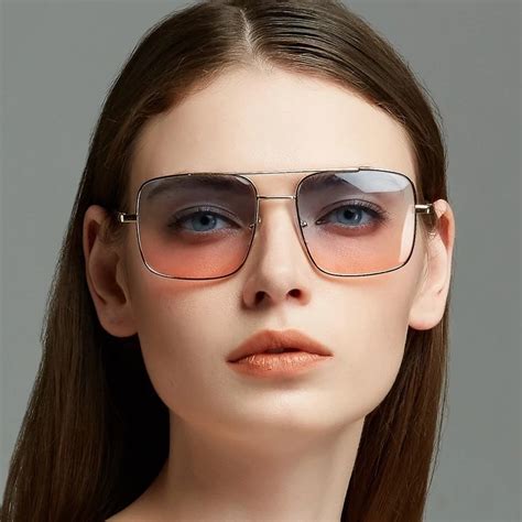New Oversized Square Sunglasses Women Luxury Brand Designer Retro