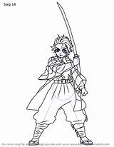 Slayer Demon Tanjiro Kamado Draw Step Drawing Anime Drawingtutorials101 Tutorials sketch template