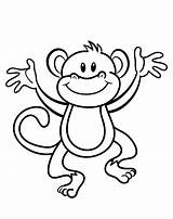 Monkey Coloring Pages Hanging Getcolorings Baby sketch template