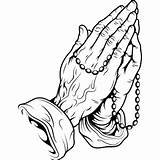Praying Hands Rosary Outline Coloring Clipart Pages Cross Crosses Hand Clip Cliparts Designs Clipartbest Computer Use Colouring Clipground Pluspng sketch template