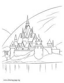frozen  beautiful castle  arendelle coloring page