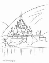 Coloring Frozen Castle Arendelle Beautiful Pages Disney Colouring sketch template