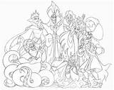 Disney Coloring Pages Characters Villains Book Hard Adults Printable Evil Together Adult Princess Princesses Snow Baby Queen Colouring Color Mario sketch template