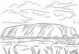 Uluru Coloring Rock Pages Ayers Template Sketch 16kb 1186 sketch template