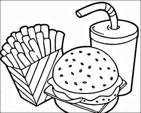 coloring pages  kids  adults printable fast food coloring