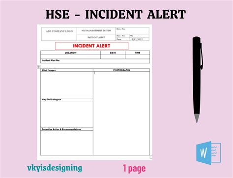 incident alert warning alert report incidental warning etsy
