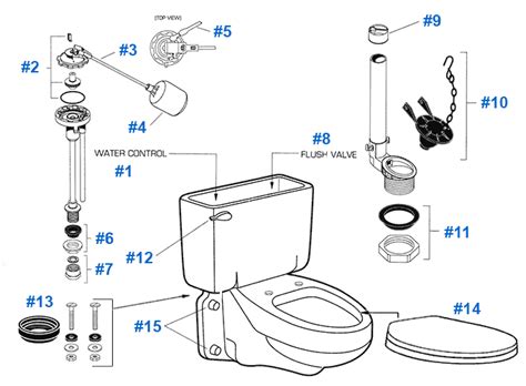 american standard toilet repair parts  glenwall series toilets