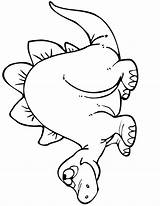 Dinosaur Coloring Pages Cartoon Dinosaurs Stegosaurus Outline Cute Dinosaure Clipart Baby Cliparts Colouring Printable Painting Clip Smiling Print Happy Realistic sketch template