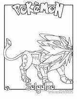 Pokemon Solgaleo sketch template