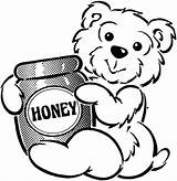 Honey Bear Coloring Jar sketch template