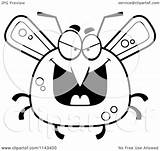 Chubby Mosquito Evil Clipart Cartoon Grinning Outlined Coloring Vector Cory Thoman Royalty sketch template