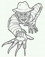 Coloring Pages Freddy Krueger Horror Halloween Sketches Movie Adult Drawing sketch template